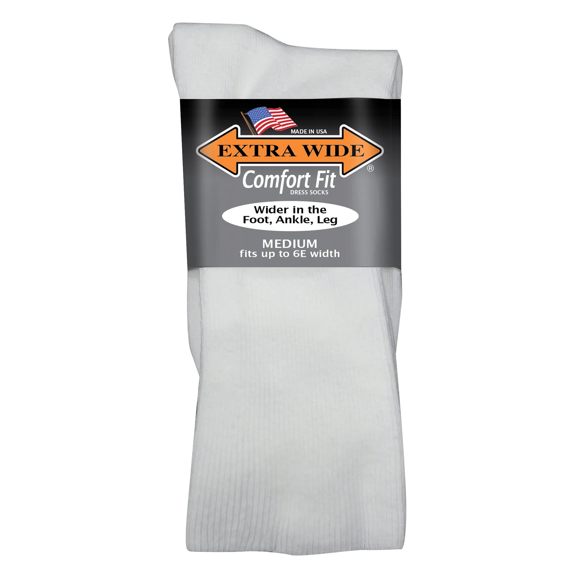 Extra Wide Sock Co. Men's Bariatric Cotton Dress Socks, Size: Medium, White Extra Wide Sock Co. Men's Bariatric Cotton Dress Socks, Size: Medium, White