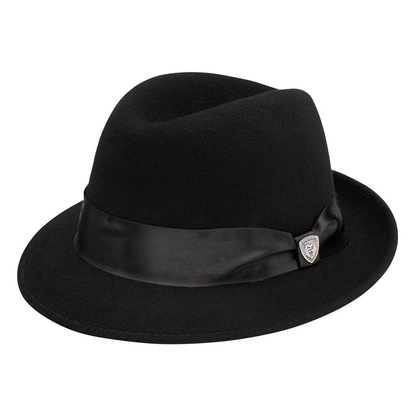 Dobbs Wool Felt Boulevard Fedora Hat in Black