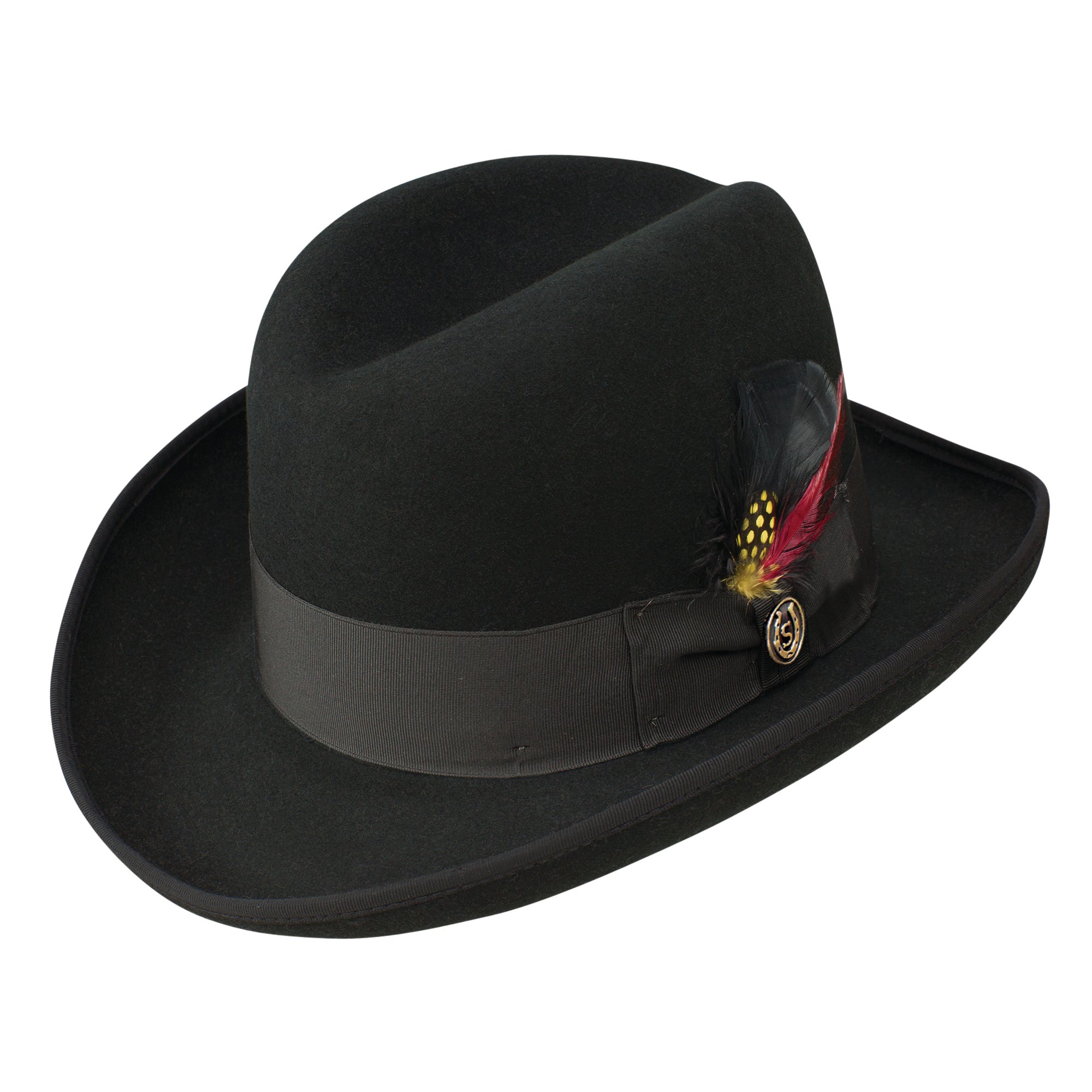 STETSON Homburg ブラック 150周年 Stetson 100% Wool Fleetwood Homburg Hat in Black | Muldoon's Men's