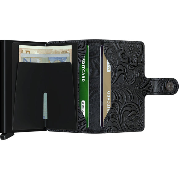 Secrid Ornament Embossed Leather Miniwallet - MOr
