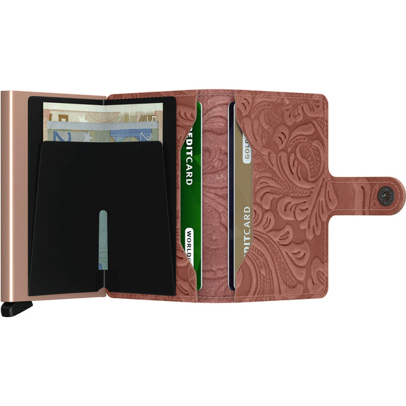 Secrid Ornament Embossed Leather Miniwallet - MOr
