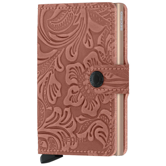 Secrid Ornament Embossed Leather Miniwallet - MOr