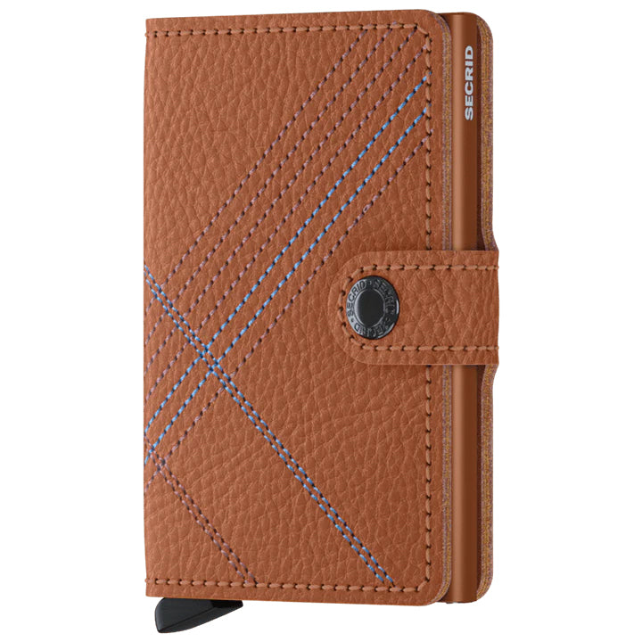 Buy caramello Secrid Stitch Linea Vegetable Tanned Leather Miniwallet - MSt