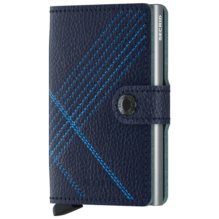 Buy navy Secrid Stitch Linea Vegetable Tanned Leather Miniwallet - MSt