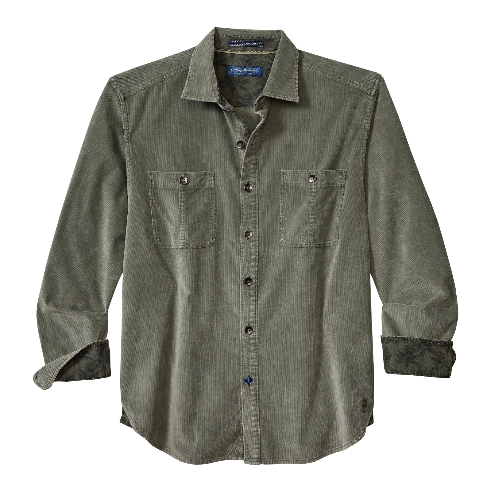 Tommy Bahama Men's Big & Tall Coastline Cord Stretch Sun Fade Double-Pocket Shirt - Dark Fern Tommy Bahama Men's Big & Tall Coastline Cord Stretch Sun Fade Double-Pocket Shirt - Dark Fern