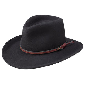 Stetson Bozeman 100% Wool Crushable Hat in Black