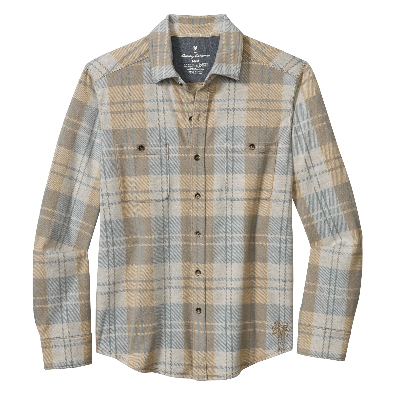 Tommy Bahama Men's Big & Tall Fireside Modesto Stretch Flannel Shirt - Wind's Breath