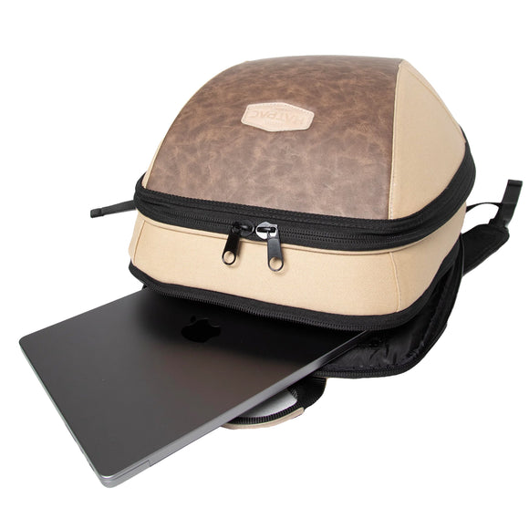 HatPac Premium Travel Carrier in Tan Denim