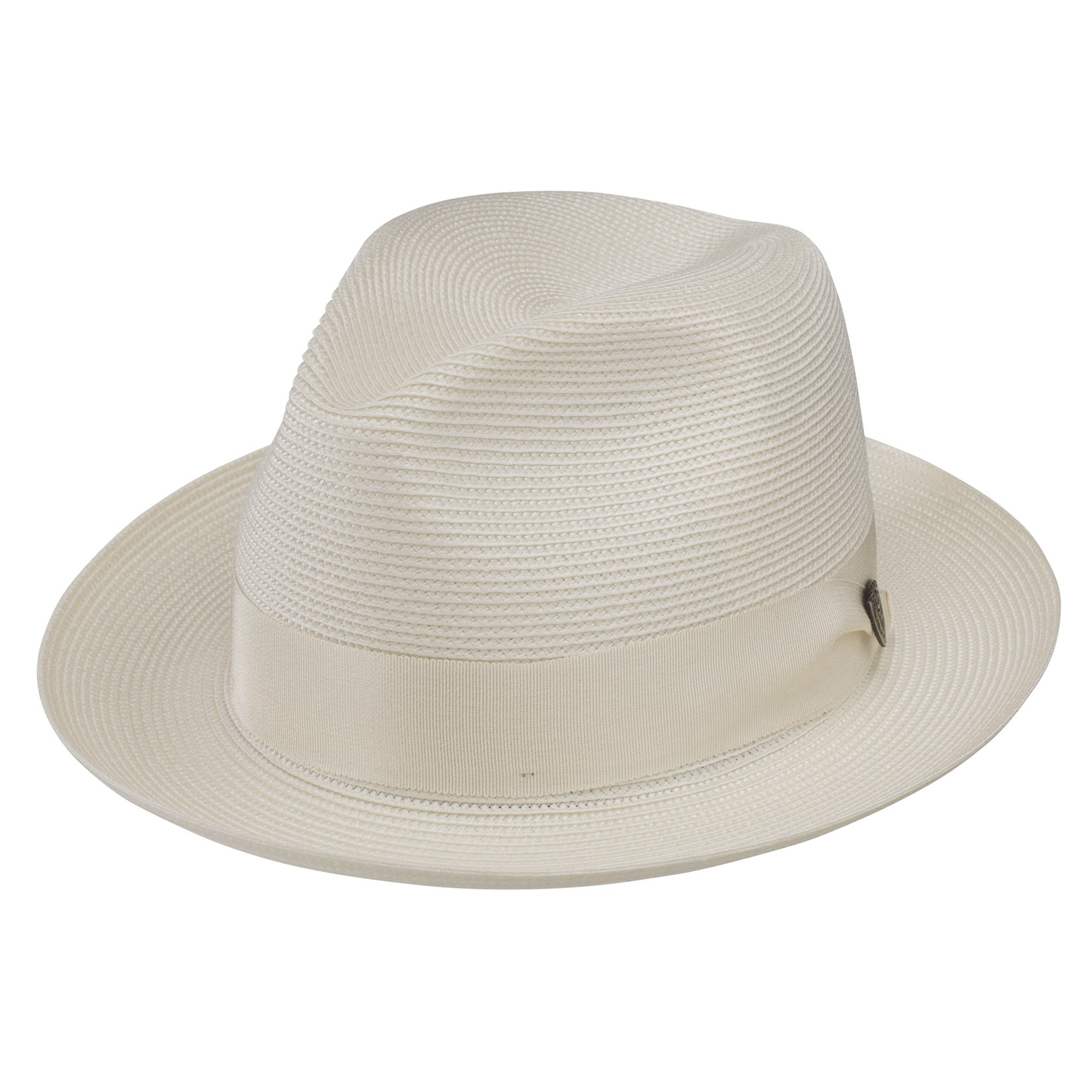 Dobbs Rosebud Straw Fedora Hat in Ivory