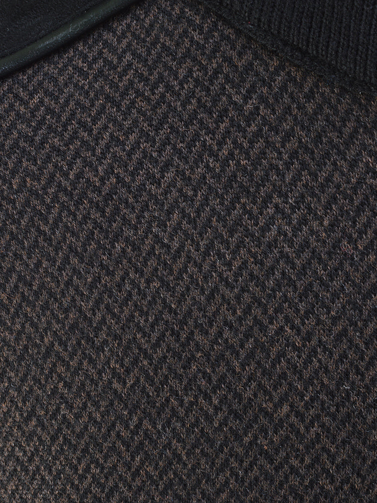 F/X Fusion 1/4 Mock Herringbone Sweater in Brown - 0