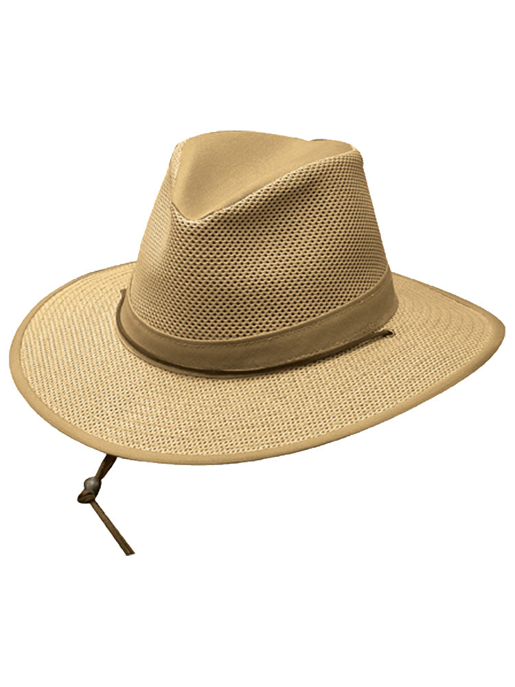 Henschel Aussie Breezer Cotton-Mesh Hat - Khaki - S