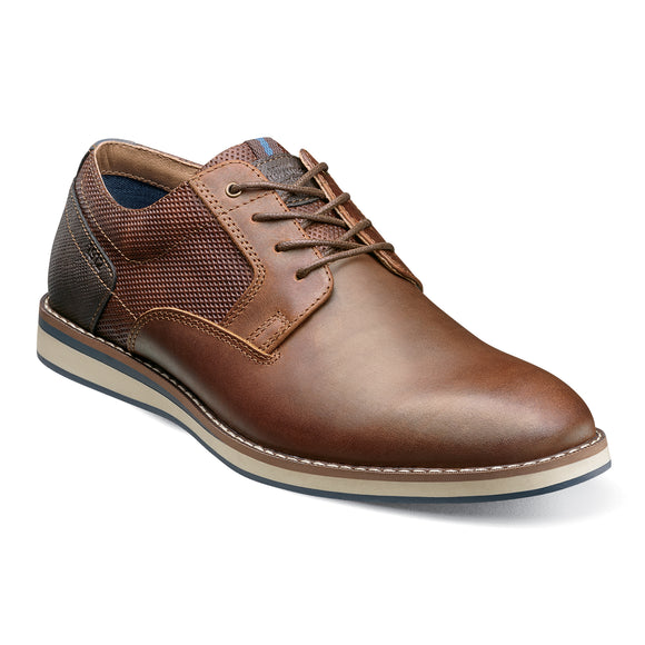 Nunn Bush Circuit Plain Toe Oxford Dress Shoe in Brandy