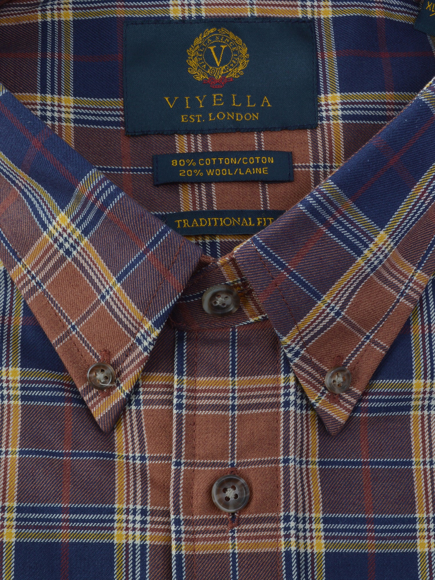 Viyella Wool Blend Sportshirt in Brown - Big Man Sizes