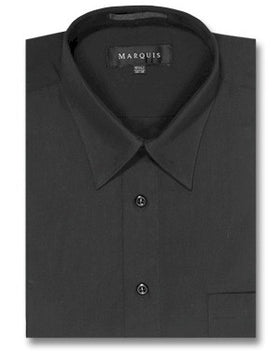 Marquis Men's Cotton Blend Dress Shirts - Big Man Sizes - BLACK