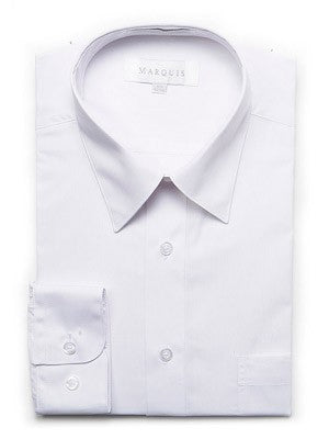 Marquis Men's Cotton Blend Dress Shirts - Regular Sizes - WHITE