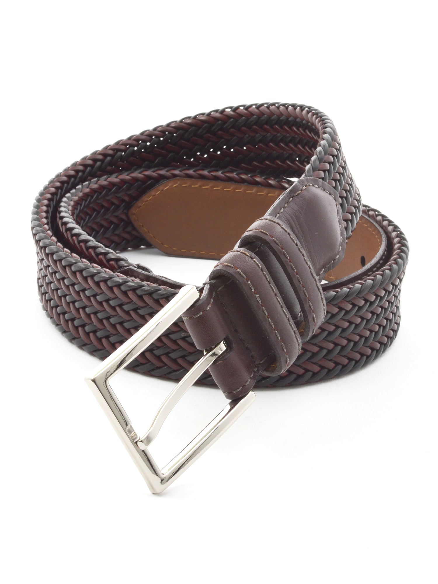 Lejon 35mm Braided Aniline Saddle Leather Clubhouse Belts - Big Man Sizes