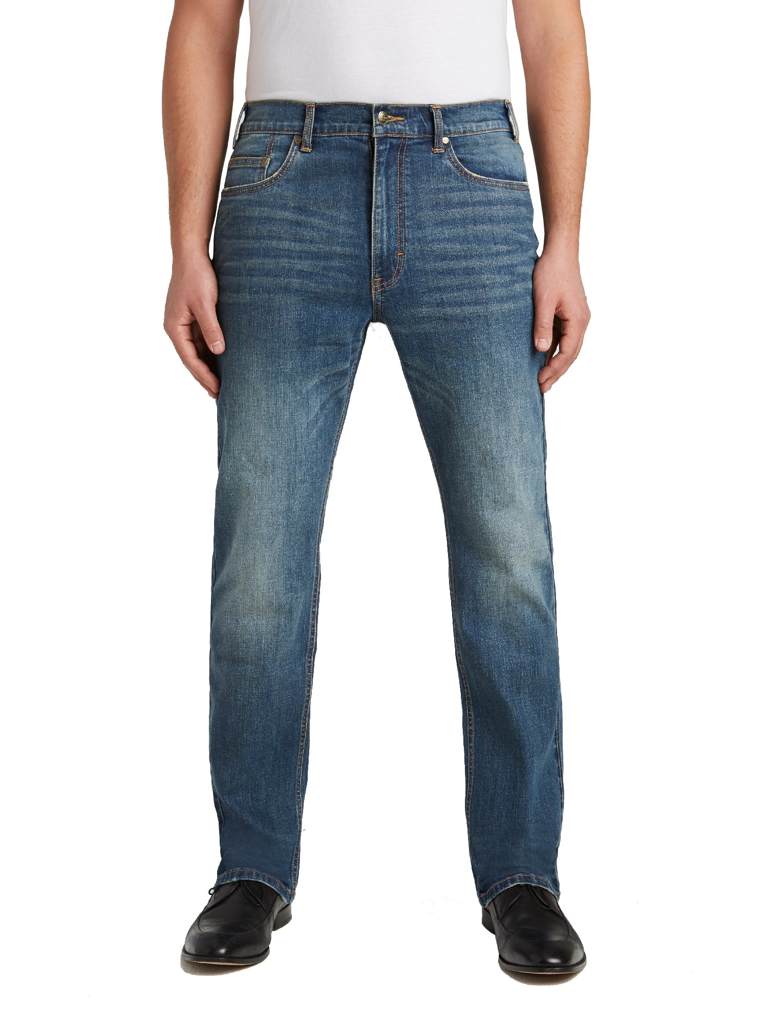 Grand River Distressed Stretch Jeans in Medium Was