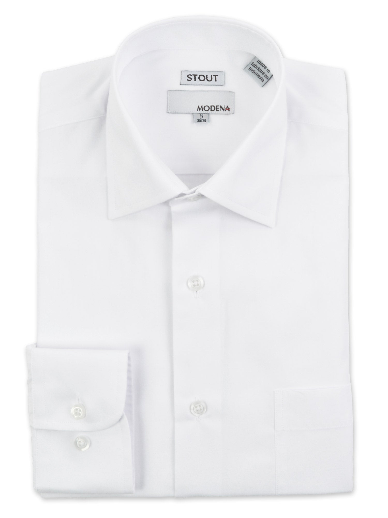 modena dress shirts Modena Stout Men's Dress Shirts in White
