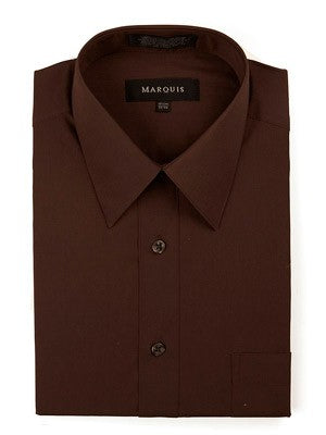 Marquis Men's Cotton Blend Dress Shirts - Tall Man Sizes - BROWN