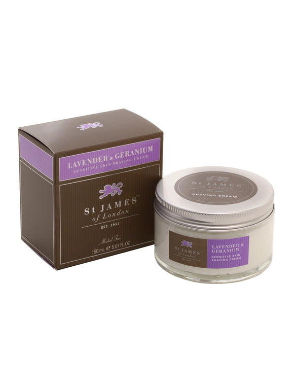 St James of London Lavender and Geranium Shave Cream