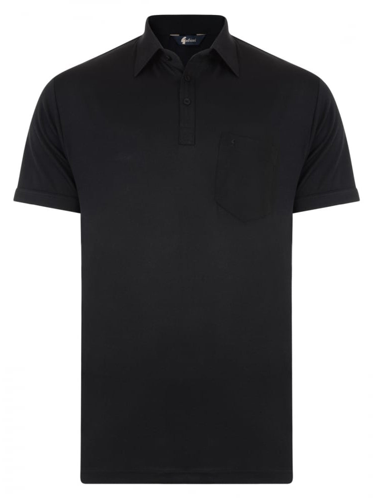 Gabicci Short Sleeve Cotton Blend Polo in Black - G00Z05-BLK