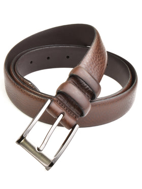 Status 1 1/4" Italian Leather Dress Belt 14791 - BROWN