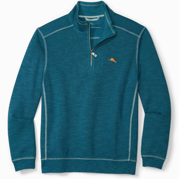Tommy Bahama Tobago Bay Half Zip Sweatshirt in Blue Allure - Tall Man