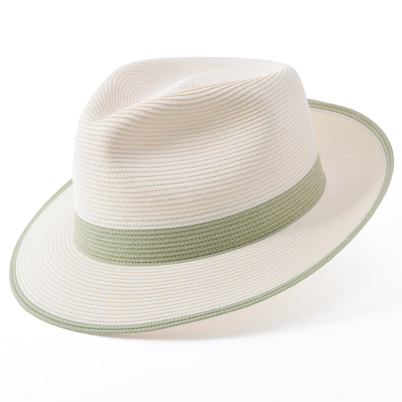 Dobbs Thumbs Up Milan Straw Hat in Ivory/Olive