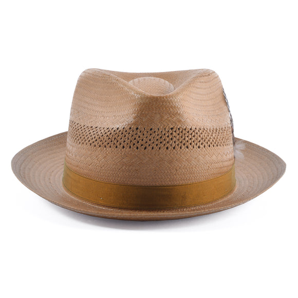 Stetson Back Bay Vented Shantung Straw Fedora Hat
