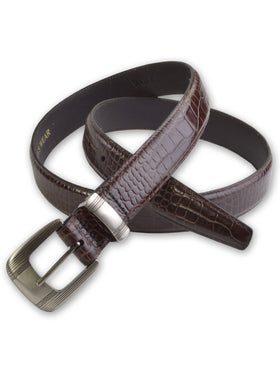 Marc Wolf Embossed Crocodile Belts in Brown 6006B-BRN (44-54)