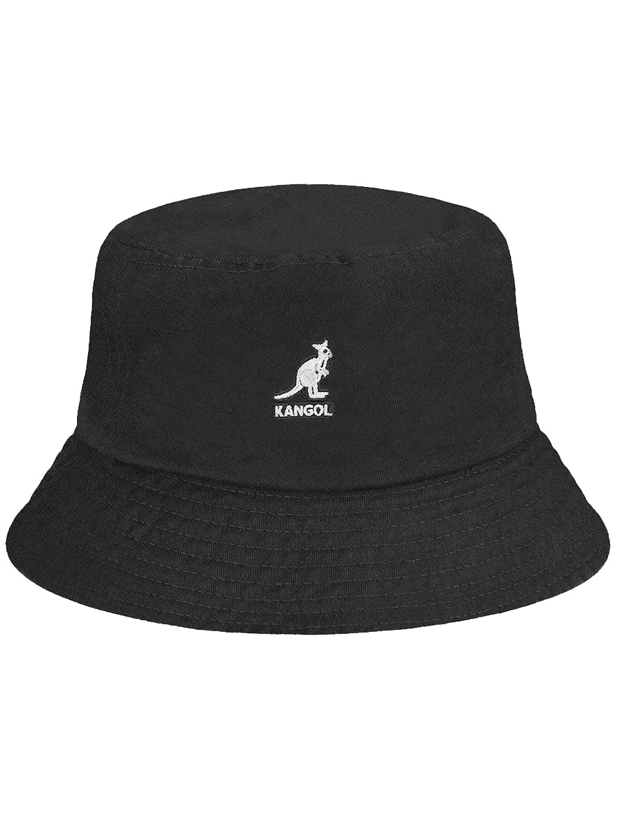 Kangol Washed Cotton Bucket Hat in Black