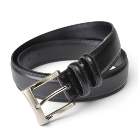 Florsheim Genuine Leather Pebble Grain Dress Belts in Black (Sizes 46-60)