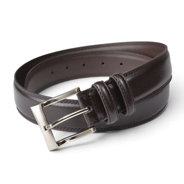 Florsheim Genuine Leather Pebble Grain Dress Belts in Brown (Sizes 32 - 44)