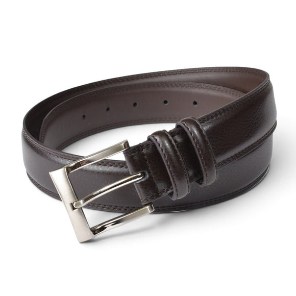 Florsheim Genuine Leather Pebble Grain Dress Belts in Brown (Sizes 32 - 44)