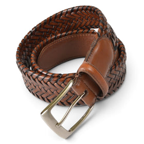 Outfitter Genuine Leather Braided Stretch Belts in Tan (Sizes 34-44)