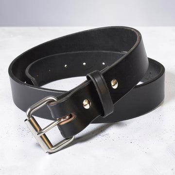 P&B Harness Full Grain Leather Belts in Black 34-44