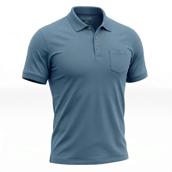 Falcon Bay Short Sleeve Advantage Polo in Blue - Tall Sizes