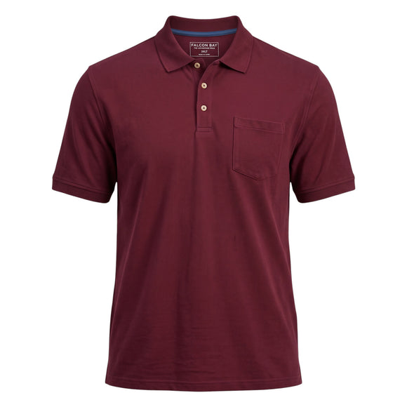 Falcon Bay Short Sleeve Advantage Polo in Wine - Tall Sizes