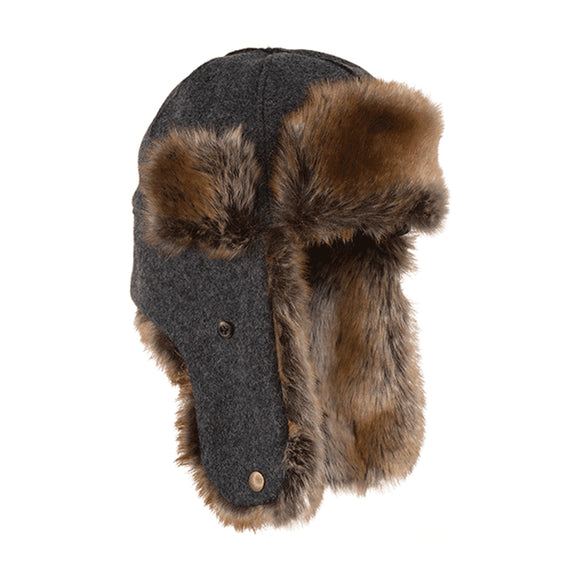 Stormy Kromer Northwoods Trapper Hat in Charcoal