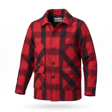 Stormy Kromer Mackinaw Coat in Red / Black Plaid