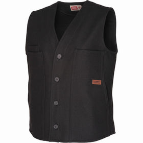 Stormy Kromer 100% Wool Button Vest in Black - Tall Sizes