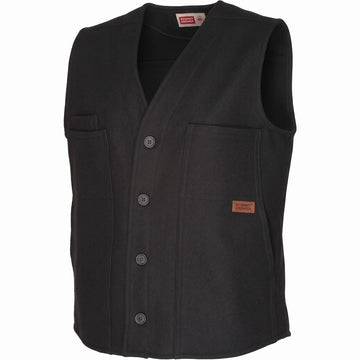 Stormy Kromer 100% Wool Button Vest in Black