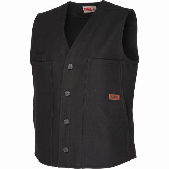 Stormy Kromer 100% Wool Button Vest in Black