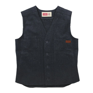 Stormy Kromer 100% Wool Button Vest in Charcoal