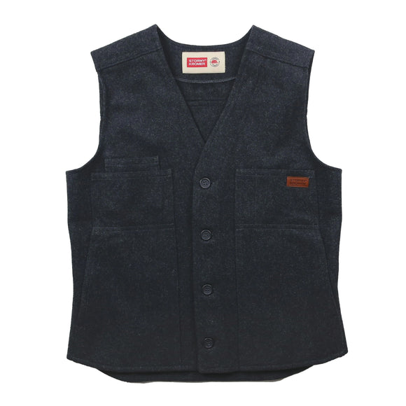 Stormy Kromer 100% Wool Button Vest in Charcoal Grey - Tall Sizes