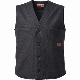 Stormy Kromer 100% Wool Button Vest in Charcoal