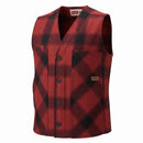 Stormy Kromer 100% Wool Button Vest in Red/Black Plaid-1