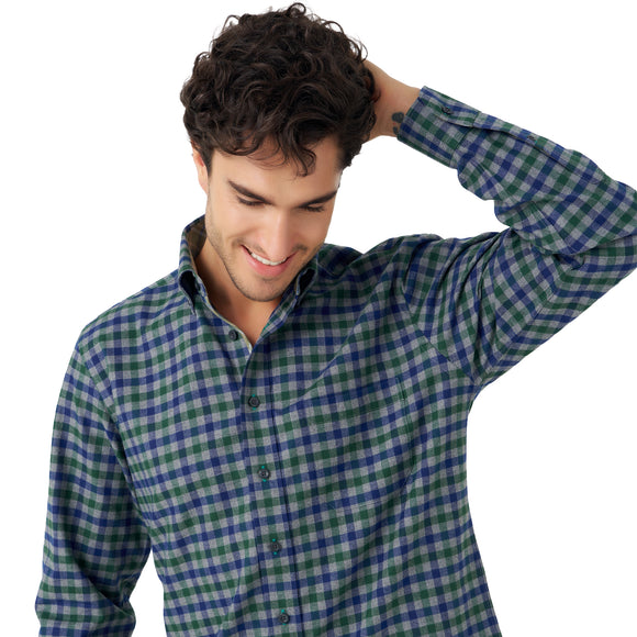 Leo Chevalier Non Iron Sport Shirt in Forest