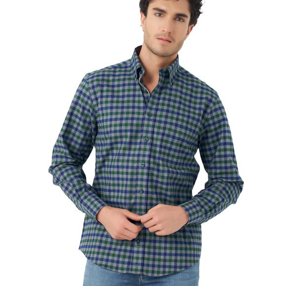 Leo Chevalier Non Iron Sport Shirt in Forest