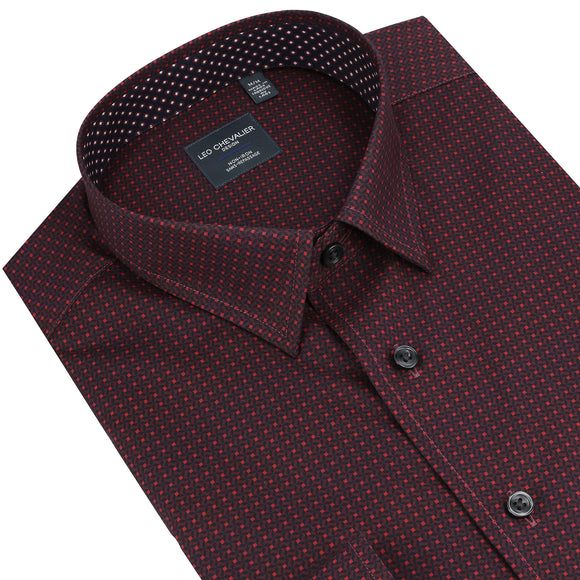 Leo Chevalier Non Iron Sport Shirt in Red
